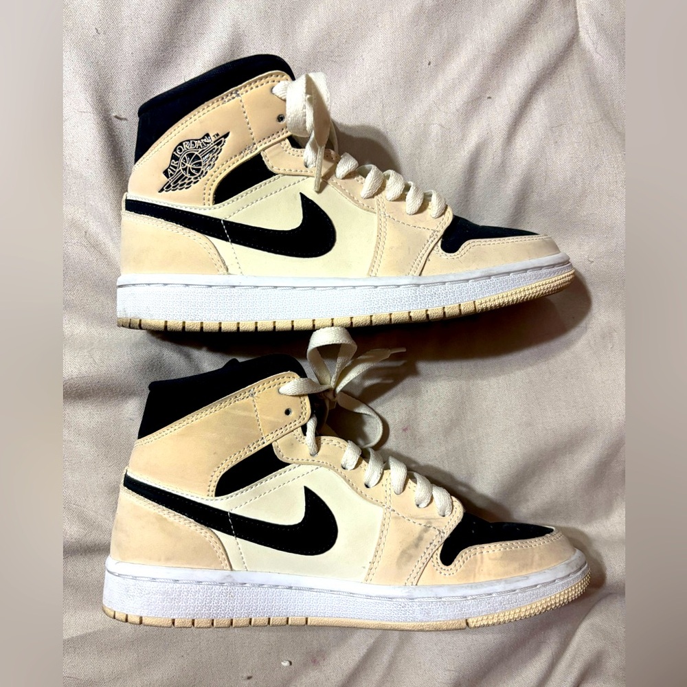 Nike Black and Cream High-Top Sneakers